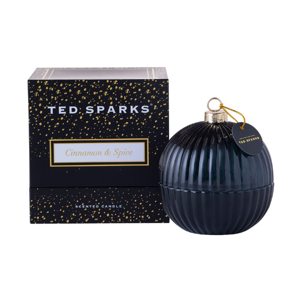 Geurkaars kerstbal Ted Sparks – Cinnamon & Spice