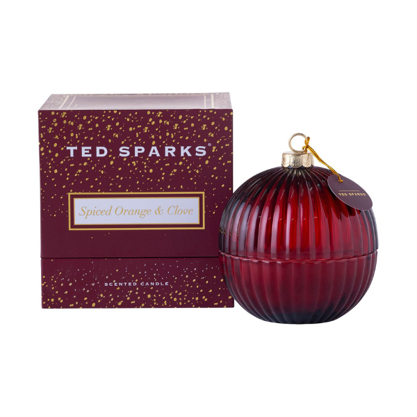 Geurkaars kerstbal Ted Sparks – Spiced Orange & Clove