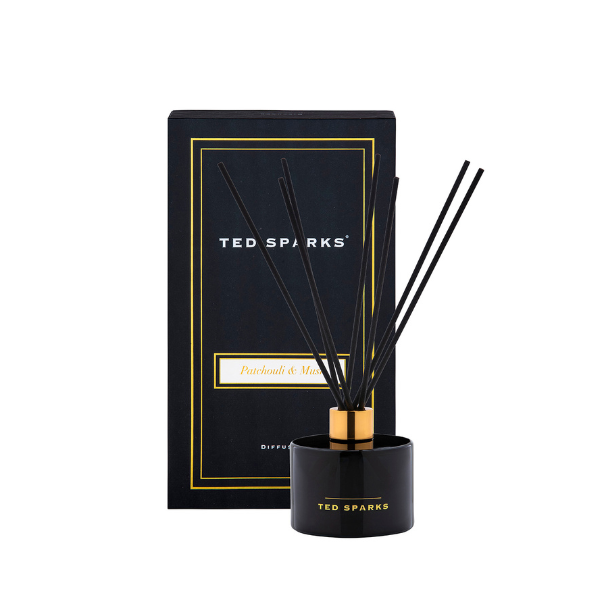 Geurstokjes Ted Sparks – Patchouli & Musk (2 formaten)