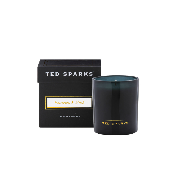 Geurkaars Ted Sparks – Patchouli & Musk (2 formaten)