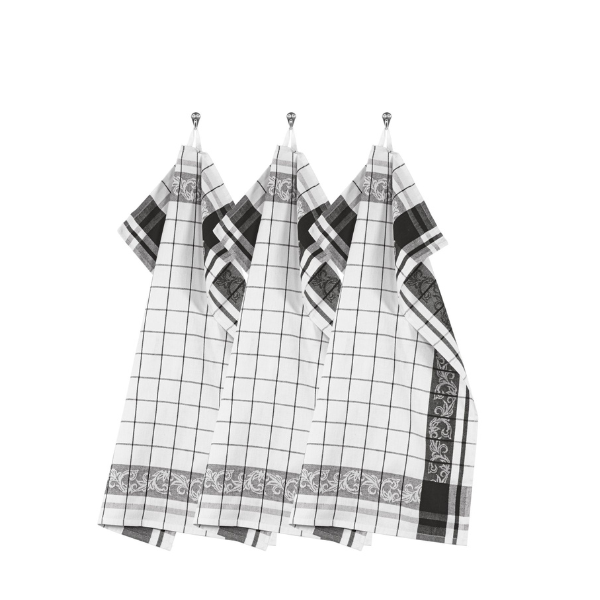 Keukenhanddoek Pharao Arabesque - Black - 80 gr/m² (3 stuks)