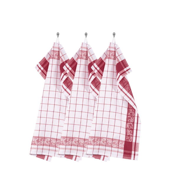 Keukenhanddoek Pharao Arabesque - Red - 80 gr/m² (3 stuks)