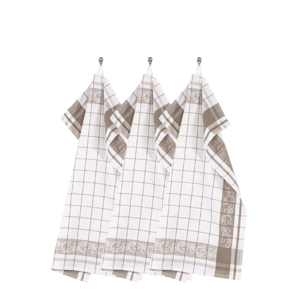 Keukenhanddoek Pharao Arabesque - Taupe - 80 gr/m² (3 stuks)