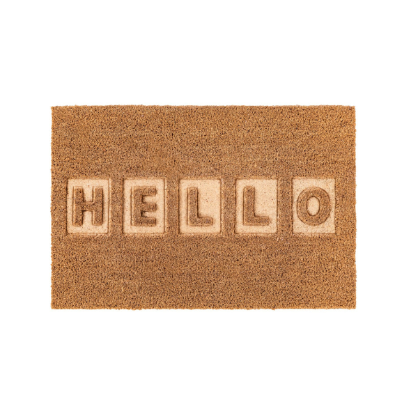 Deurmat HELLO - Brown - 40 x 60 cm