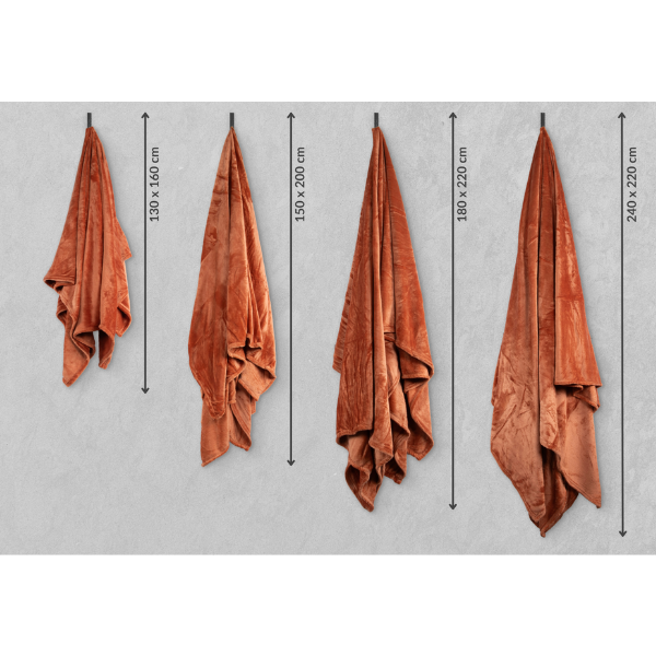 Luxe microflannel plaid Tiseco Cosy Delux – Clay – 280 gr/m² - 4 formaten