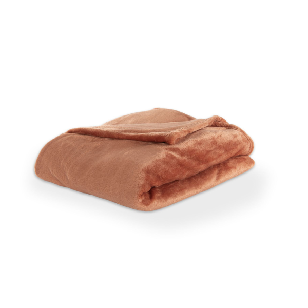 Luxe microflannel plaid Tiseco Cosy Delux – Clay – 280 gr/m² - 4 formaten