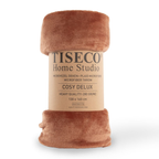 Luxe microflannel plaid Tiseco Cosy Delux – Clay – 280 gr/m² - 4 formaten