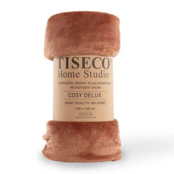 Luxe microflannel plaid Tiseco Cosy Delux – Clay – 280 gr/m² - 4 formaten