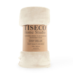 Luxe microflannel plaid Tiseco Cosy Delux – Ivory – 280 gr/m² - 4 formaten