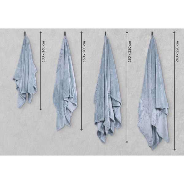 Luxe microflannel plaid Tiseco Cosy Delux – Nova Blue – 280 gr/m² - 4 formaten