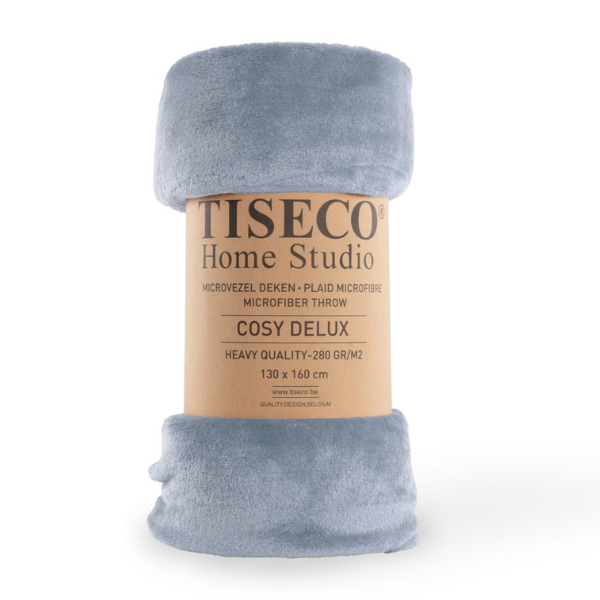 Luxe microflannel plaid Tiseco Cosy Delux – Nova Blue – 280 gr/m² - 4 formaten