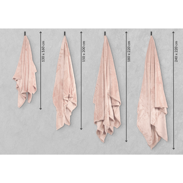 Luxe microflannel plaid Tiseco Cosy Delux – Pink – 280 gr/m² - 4 formaten