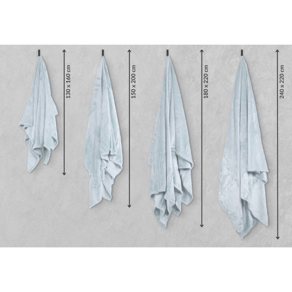 Luxe microflannel plaid Tiseco Cosy Delux – Silver Blue – 280 gr/m² - 4 formaten