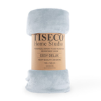 Luxe microflannel plaid Tiseco Cosy Delux – Silver Blue – 280 gr/m² - 4 formaten