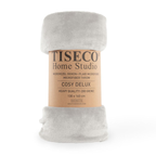 Luxe microflannel plaid Tiseco Cosy Delux – Silver Grey – 280 gr/m² - 4 formaten