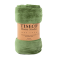 Luxe microflannel plaid Tiseco Cosy – Green Olive – 220 gr/m² - 4 formaten