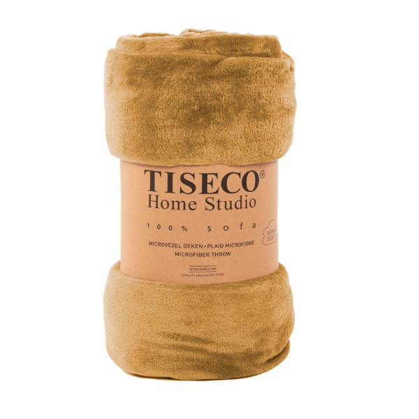 Luxe microflannel plaid Tiseco Cosy – Indian Tan – 220 gr/m² - 4 formaten