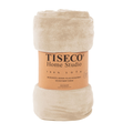 Luxe microflannel plaid Tiseco Cosy – Ivory – 220 gr/m² - 4 formaten