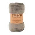 Luxe microflannel plaid Tiseco Cosy – Taupe – 220 gr/m² - 4 formaten