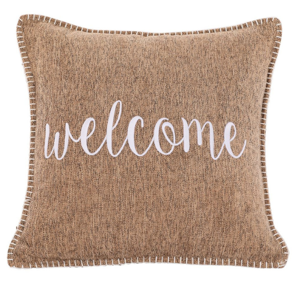 Sierkussen Damian Welcome - Sand - 45 x 45 cm