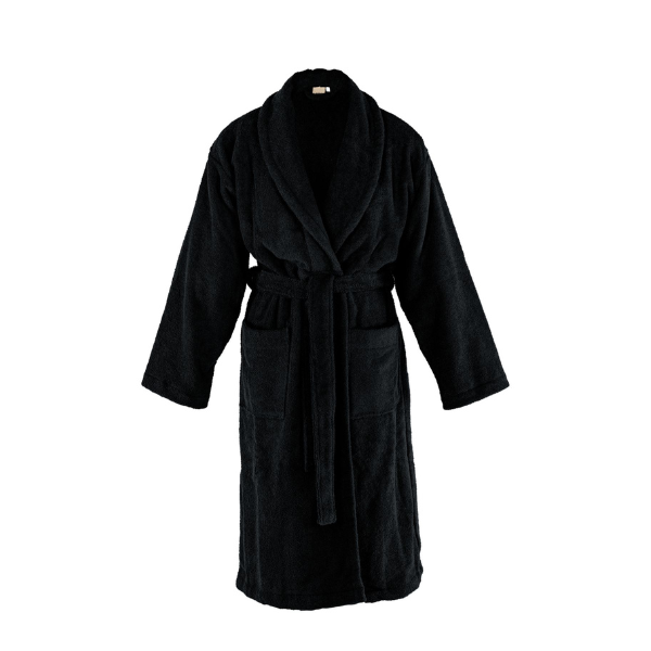 Luxe badjas Tiseco Delux – Black – 500 gr/m²