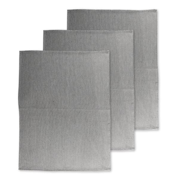 Keukenhanddoek Dobby - Black - 51x72 cm (set van 3)