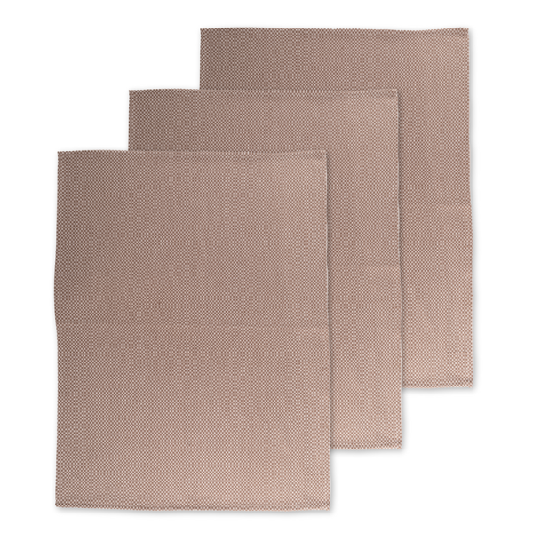 Keukenhanddoek Dobby - Cognac - 51x72 cm (set van 3)