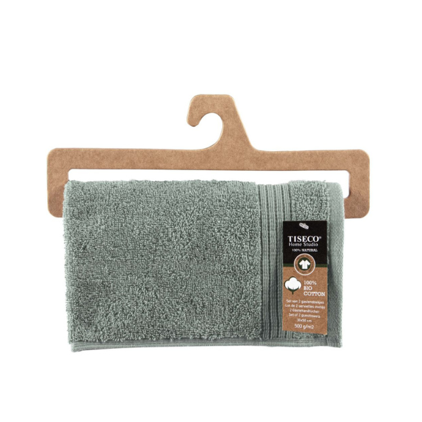 Luxe gastendoekje Tiseco Eden – Green Sage – 500 gr/m² (2 stuks)