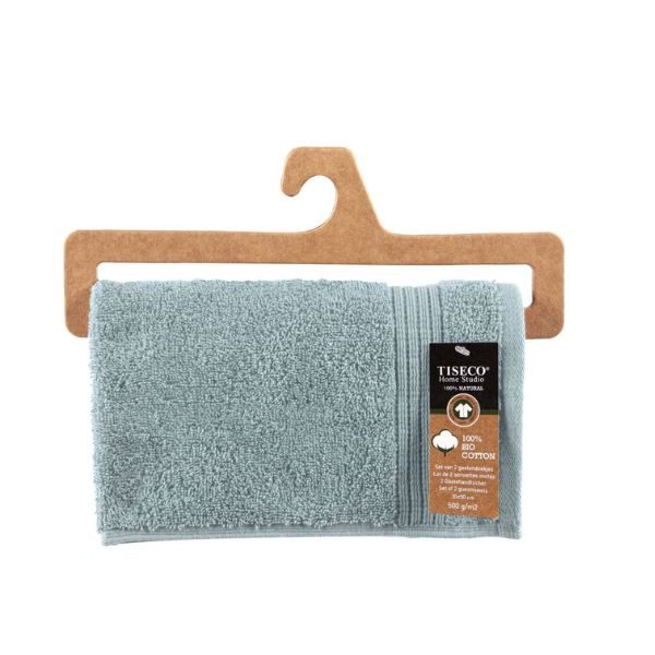 Luxe gastendoekje Tiseco Eden – Blue Stone – 500 gr/m² (2 stuks)