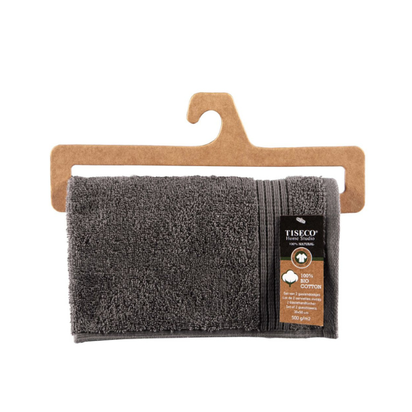 Luxe gastendoekje Tiseco Eden – Tornado Grey – 500 gr/m² (2 stuks)