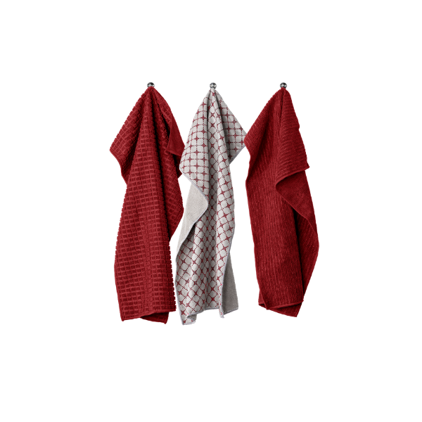 Keukenhanddoek Essentials - Diamond Red - 60 x 40 cm (3 stuks)