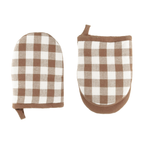 Ovengripper Gingham - Cognac - 13x19 cm (set van 2)