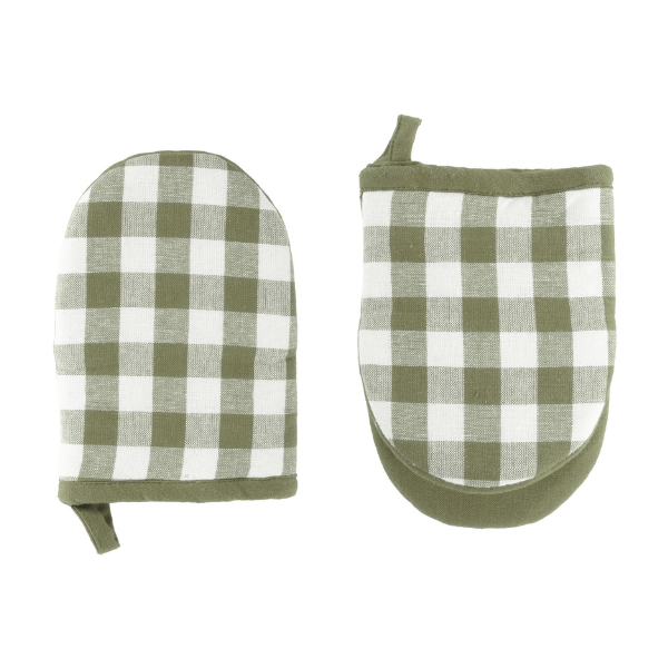 Ovengripper Gingham - Olive Green - 13x19 cm (set van 2)