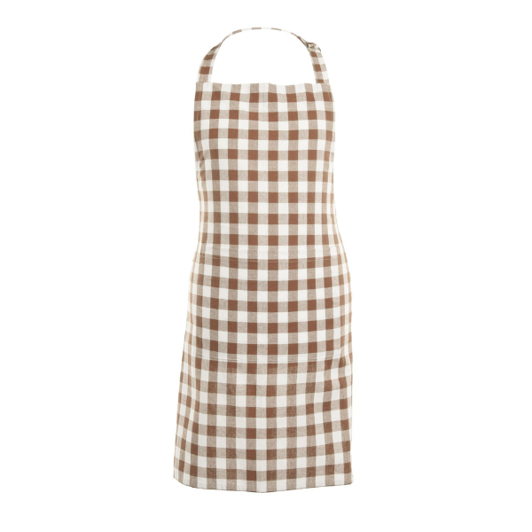 Keukenschort Gingham - Cognac - 80x74 cm