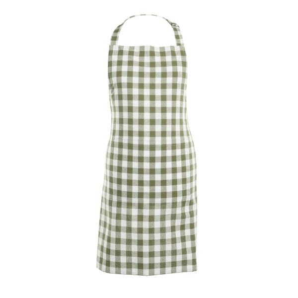 Keukenschort Gingham - Olive Green - 80x74 cm