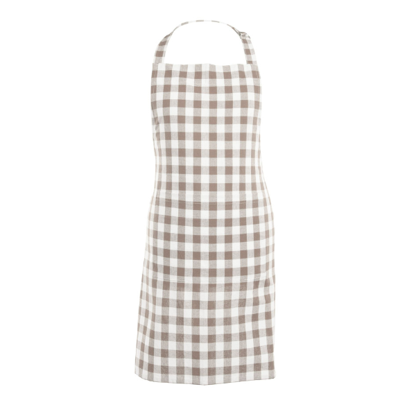Keukenschort Gingham - Taupe - 80x74 cm