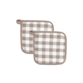 Pannenlap Gingham - Taupe - 20x20 cm (set van 2)