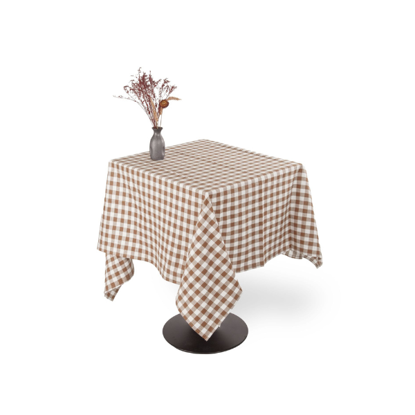 Tafelkleed Gingham - Cognac - 3 formaten