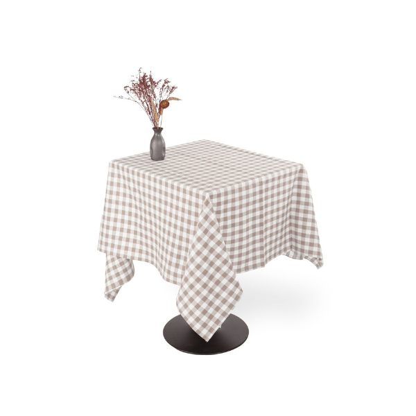 Tafelkleed Gingham - Taupe - 3 formaten