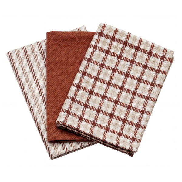 Keukenhanddoek Hudson - Cognac - 50 x 70 cm (3 stuks)