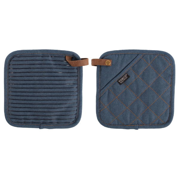 Pannenlap Indigo - Blue Dark - 20x20 cm (set van 2)