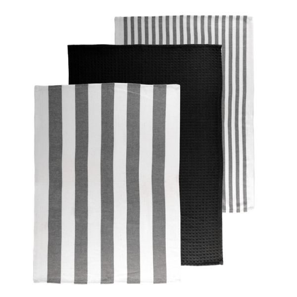 Keukenhanddoek Marra - Black (3 stuks)