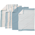 Keukenhanddoek Tiseco Multilines – Blue – 80 gr/m² (set van 4)