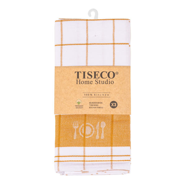 Keukenhanddoek Tiseco Pharao BML – Camel – 80 gr/m² (3 stuks)