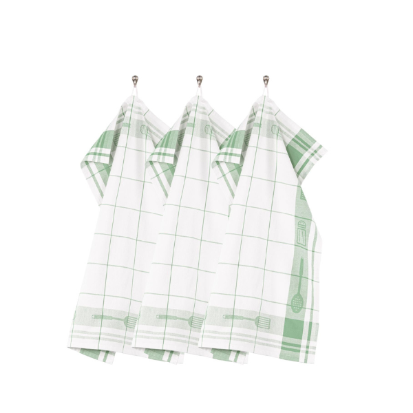 Keukenhanddoek Pharao Utensils - Greensmoke - 80 gr/m² (3 stuks)