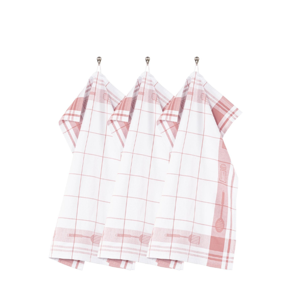 Keukenhanddoek Pharao Utensils - Pink - 80 gr/m² (3 stuks)