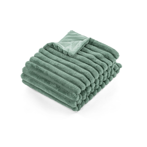 Plaid Rabit Stripe - Sage Green - 130 x 170 cm