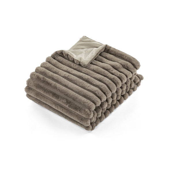 Plaid Rabit Stripe - Taupe - 130 x 170 cm