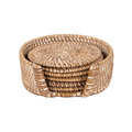Glasonderzetters Rattan - White - Dia 10 cm (6 stuks)