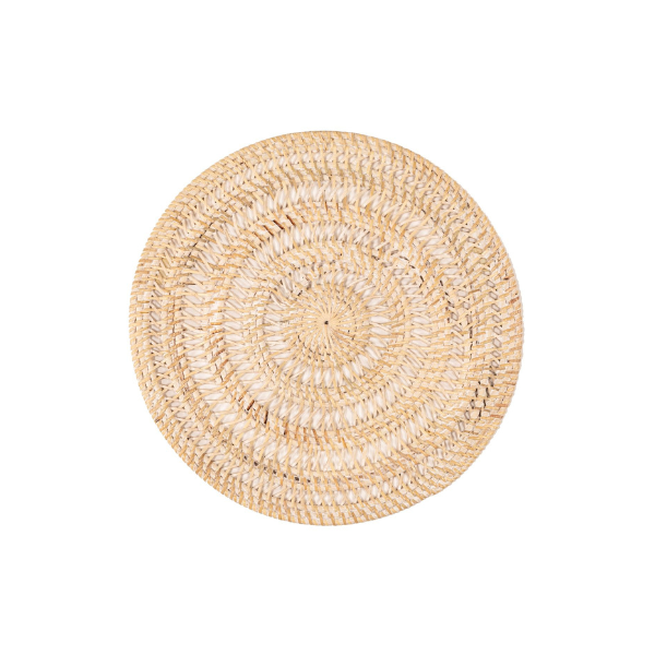 Placemat Rattan - White - Dia 36 cm - Rond